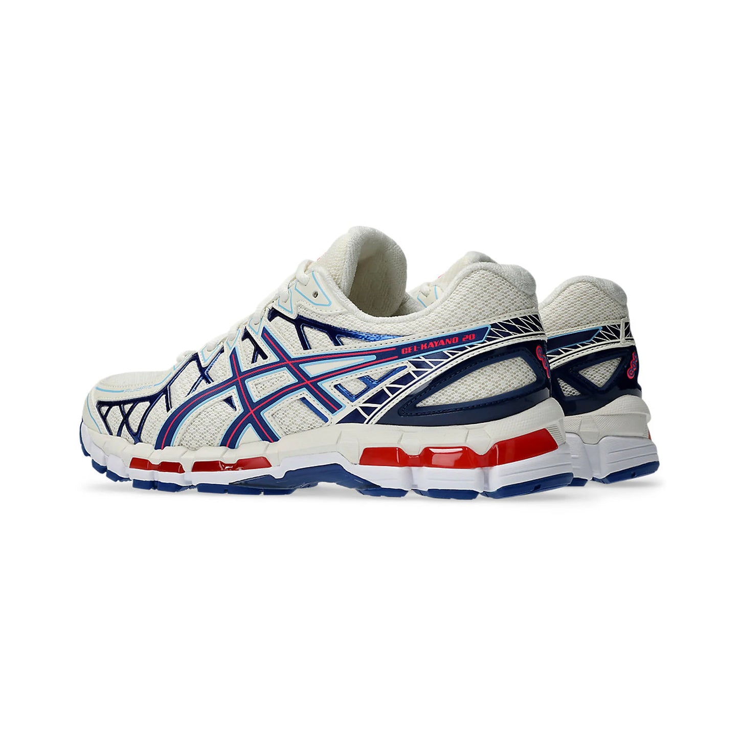 ASICS Gel Kayano 20 Cream Blue Red back