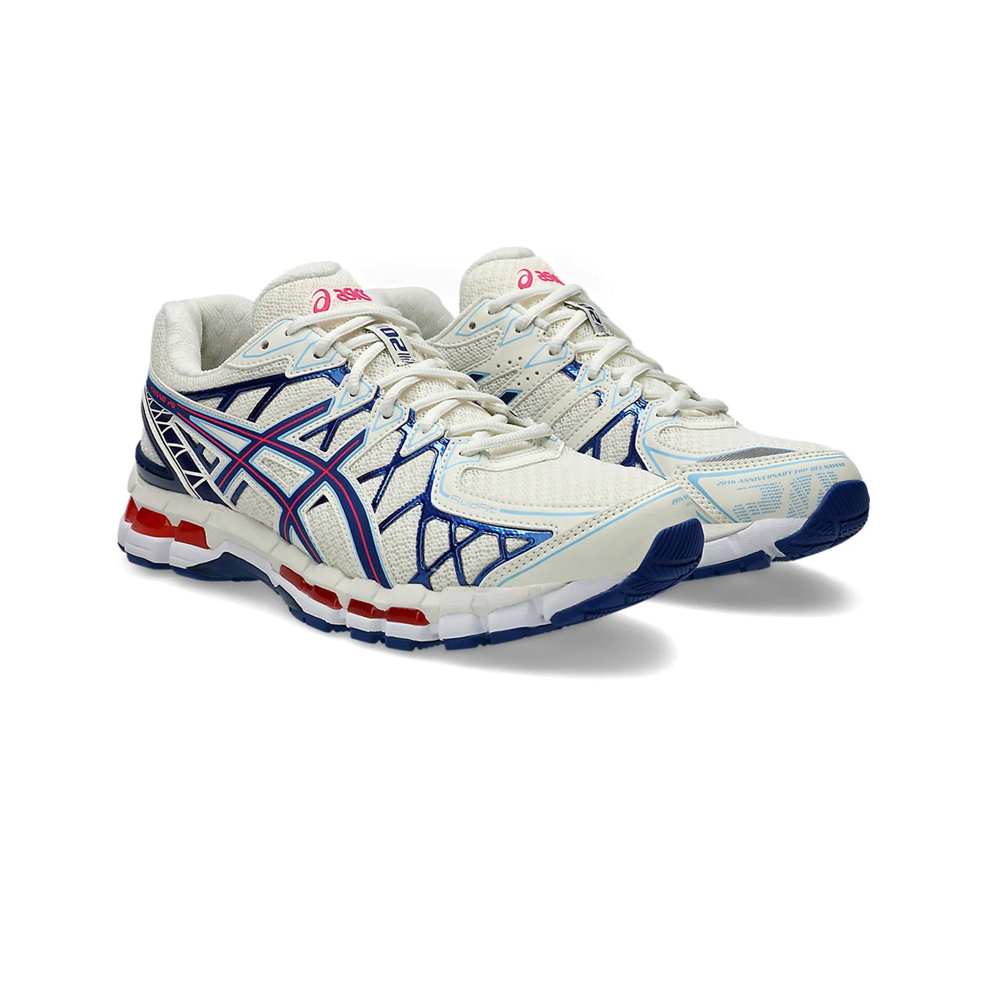 ASICS Gel Kayano 20 Cream Blue Red back